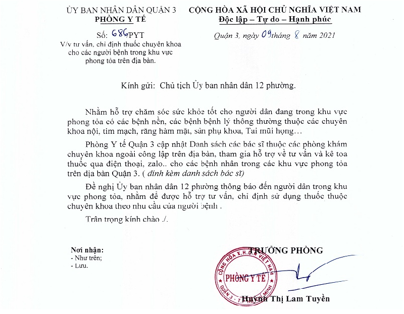 Hỗ trợ kê toa thuốc theo nhu cầu của người bệnh trong khu vực phong tỏa