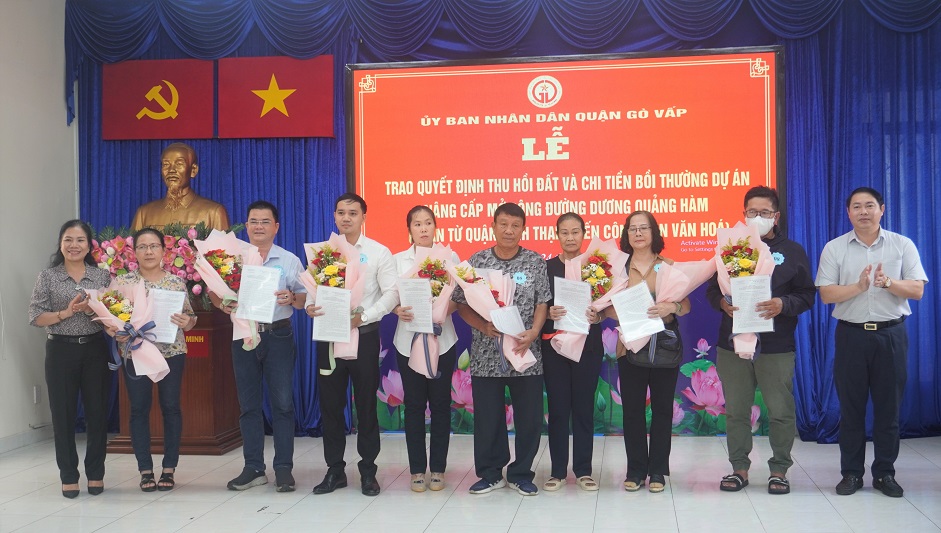 TP.HCM: Quận Gò Vấp chi trả tiền bồi thường cho các hộ dân bị thu hồi đất trong dự án Nâng cấp, mở rộng đường Dương Quảng Hàm